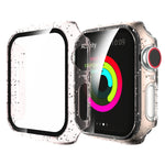 Per Apple Watch Series 5 e 4 44mm Glitter Powder PC + Custodia integrata con pellicola per schermo in vetro temperato