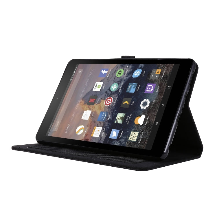 Flip orizzontale TPU + Custodia protettiva in pelle PU tessuto con slot per schede e supporto, For Amazon Fire HD 8 (2020)