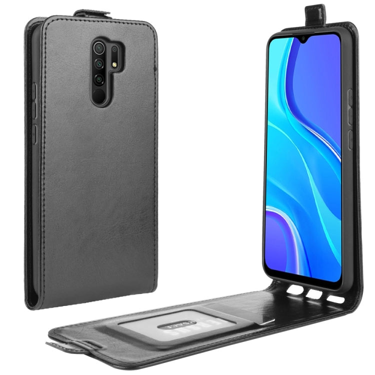 Per Xiaomi Redmi 9 R64 Texture Custodia protettiva in pelle a vibrazione verticale singola con slot per schede e cornice per foto, For Xiaomi Redmi 9