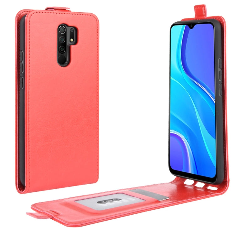Per Xiaomi Redmi 9 R64 Texture Custodia protettiva in pelle a vibrazione verticale singola con slot per schede e cornice per foto, For Xiaomi Redmi 9