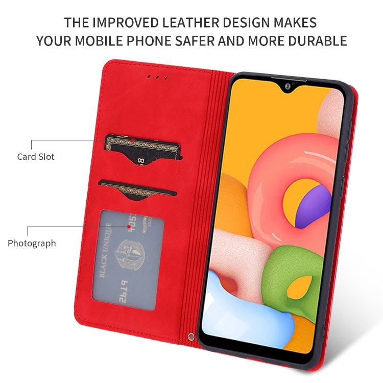Custodia in pelle a vibrazione orizzontale magnetica per affari Retro Skin Feel, For Samsung Galaxy A01 (EU), For Samsung Galaxy A11 (US), For Samsung Galaxy A21  (EU), For Samsung Galaxy A31