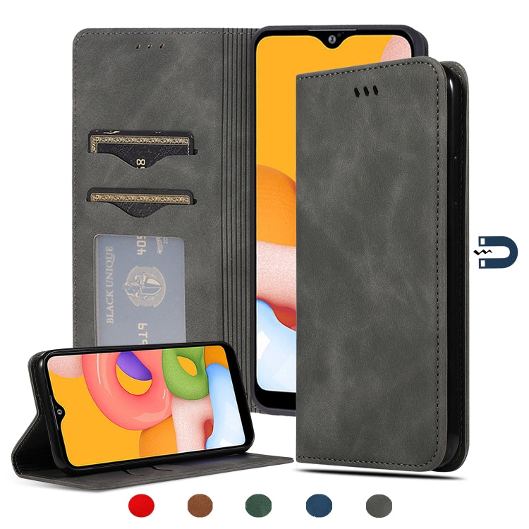 Custodia in pelle a vibrazione orizzontale magnetica per affari Retro Skin Feel, For Samsung Galaxy A01 (EU), For Samsung Galaxy A11 (US), For Samsung Galaxy A21  (EU), For Samsung Galaxy A31