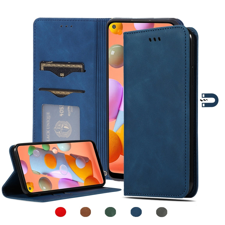 Custodia in pelle a vibrazione orizzontale magnetica per affari Retro Skin Feel, For Samsung Galaxy A01 (EU), For Samsung Galaxy A11 (US), For Samsung Galaxy A21  (EU), For Samsung Galaxy A31