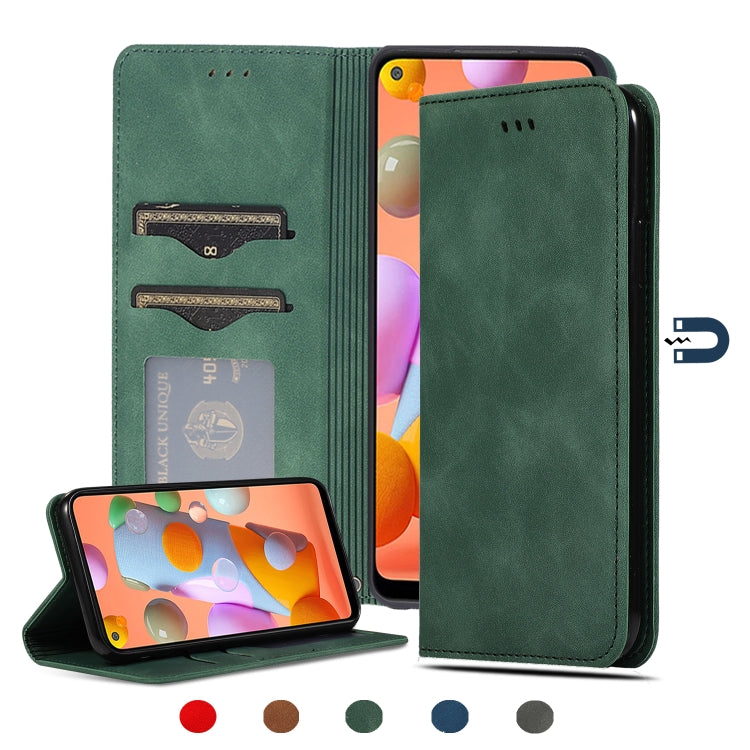 Custodia in pelle a vibrazione orizzontale magnetica per affari Retro Skin Feel, For Samsung Galaxy A01 (EU), For Samsung Galaxy A11 (US), For Samsung Galaxy A21  (EU), For Samsung Galaxy A31
