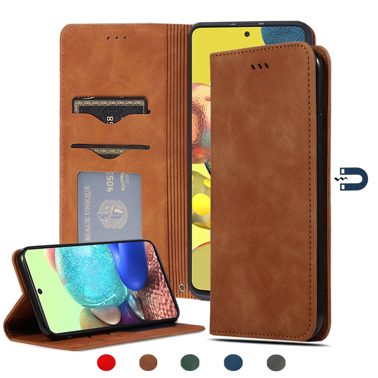 Custodia in pelle a vibrazione orizzontale magnetica per affari Retro Skin Feel, For Samsung Galaxy A41 (EU), For Samsung Galaxy A51 5G, For Samsung Galaxy A71 5G, For Samsung Galaxy Note 10 Lite/A81