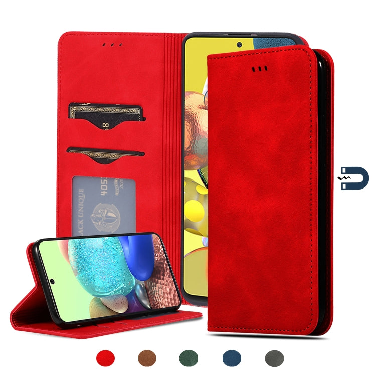 Custodia in pelle a vibrazione orizzontale magnetica per affari Retro Skin Feel, For Samsung Galaxy A41 (EU), For Samsung Galaxy A51 5G, For Samsung Galaxy A71 5G, For Samsung Galaxy Note 10 Lite/A81