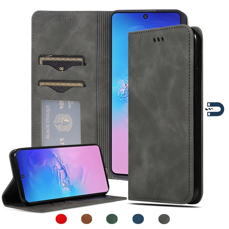 Custodia in pelle a vibrazione orizzontale magnetica per affari Retro Skin Feel, For Samsung Galaxy S10 Lite/A91, For Samsung Galaxy A21s