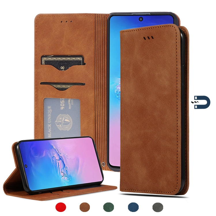 Custodia in pelle a vibrazione orizzontale magnetica per affari Retro Skin Feel, For Samsung Galaxy S10 Lite/A91, For Samsung Galaxy A21s