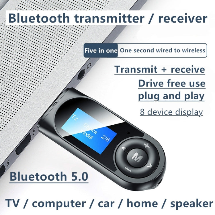 Ricevitore e trasmettitore Bluetooth USB senza unità T13 Bluetooth 5.0 con schermo