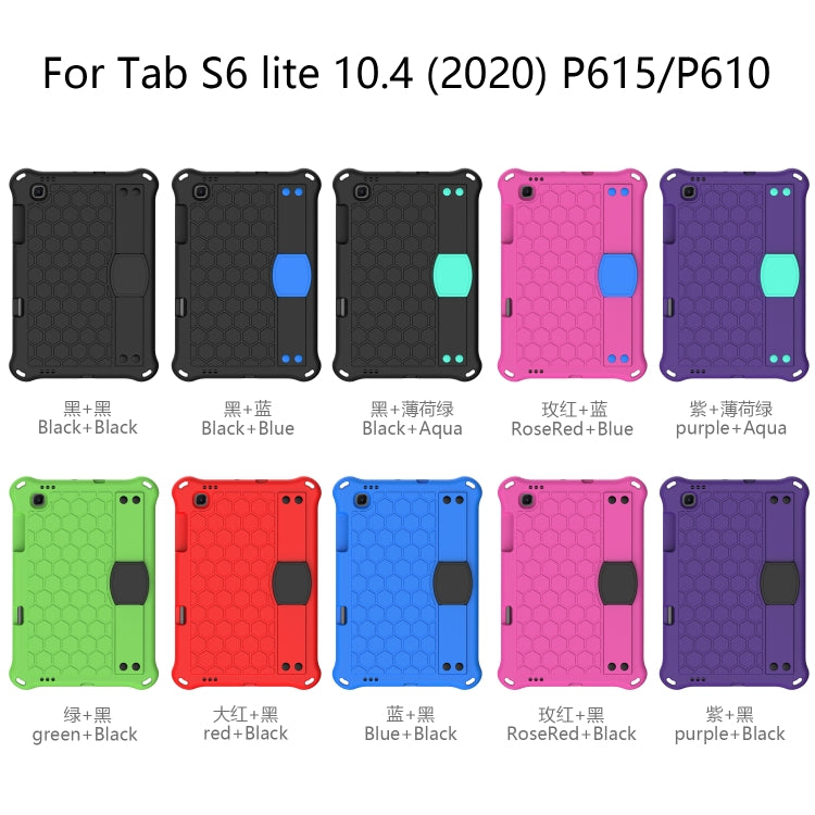Design a nido d'ape Materiale EVA + PC Guscio protettivo piatto anticaduta a quattro angoli con cinturino, For Galaxy Tab S6 Lite P610, For  Galaxy Tab S6 Lite P610