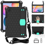 Design a nido d'ape Materiale EVA + PC Guscio protettivo piatto anticaduta a quattro angoli con cinturino, For Galaxy Tab S6 Lite P610, For  Galaxy Tab S6 Lite P610