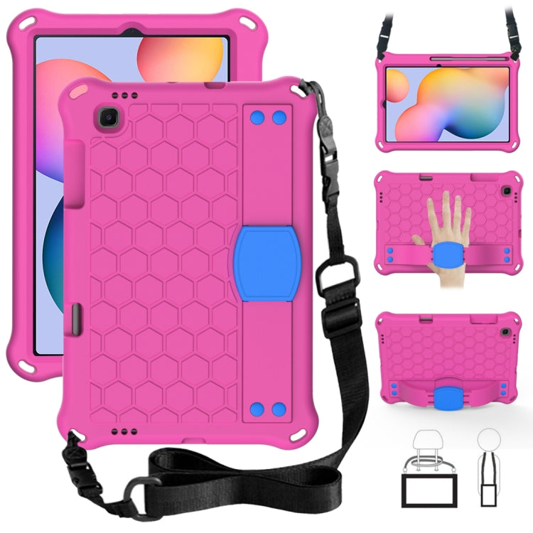 Design a nido d'ape Materiale EVA + PC Guscio protettivo piatto anticaduta a quattro angoli con cinturino, For Galaxy Tab S6 Lite P610, For  Galaxy Tab S6 Lite P610