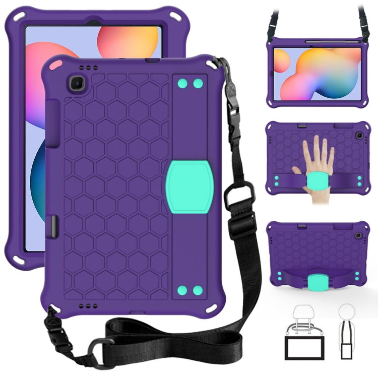 Design a nido d'ape Materiale EVA + PC Guscio protettivo piatto anticaduta a quattro angoli con cinturino, For Galaxy Tab S6 Lite P610, For  Galaxy Tab S6 Lite P610