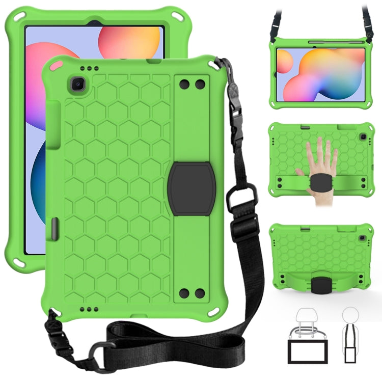 Design a nido d'ape Materiale EVA + PC Guscio protettivo piatto anticaduta a quattro angoli con cinturino, For Galaxy Tab S6 Lite P610, For  Galaxy Tab S6 Lite P610