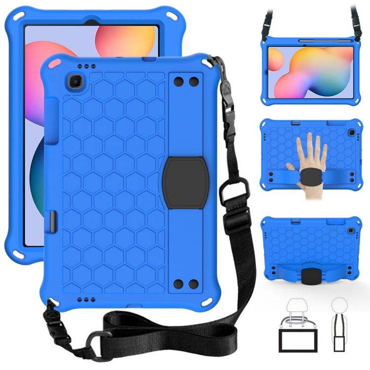 Design a nido d'ape Materiale EVA + PC Guscio protettivo piatto anticaduta a quattro angoli con cinturino, For Galaxy Tab S6 Lite P610, For  Galaxy Tab S6 Lite P610