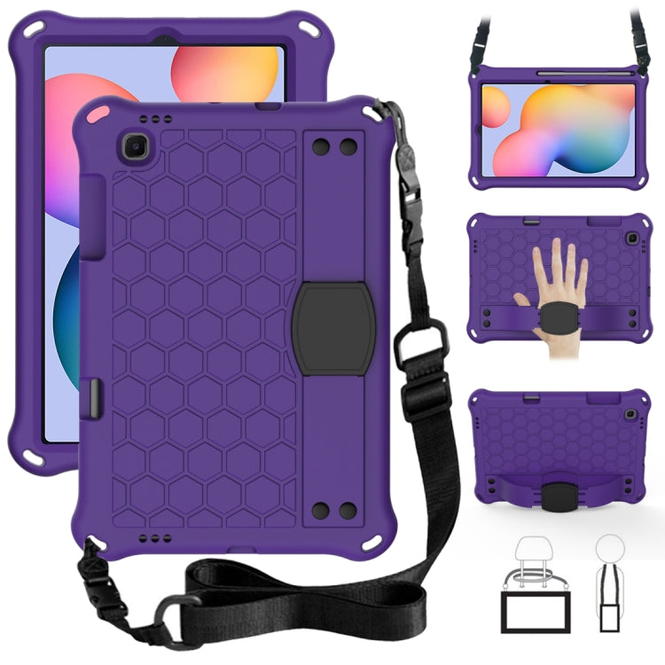 Design a nido d'ape Materiale EVA + PC Guscio protettivo piatto anticaduta a quattro angoli con cinturino, For Galaxy Tab S6 Lite P610, For  Galaxy Tab S6 Lite P610