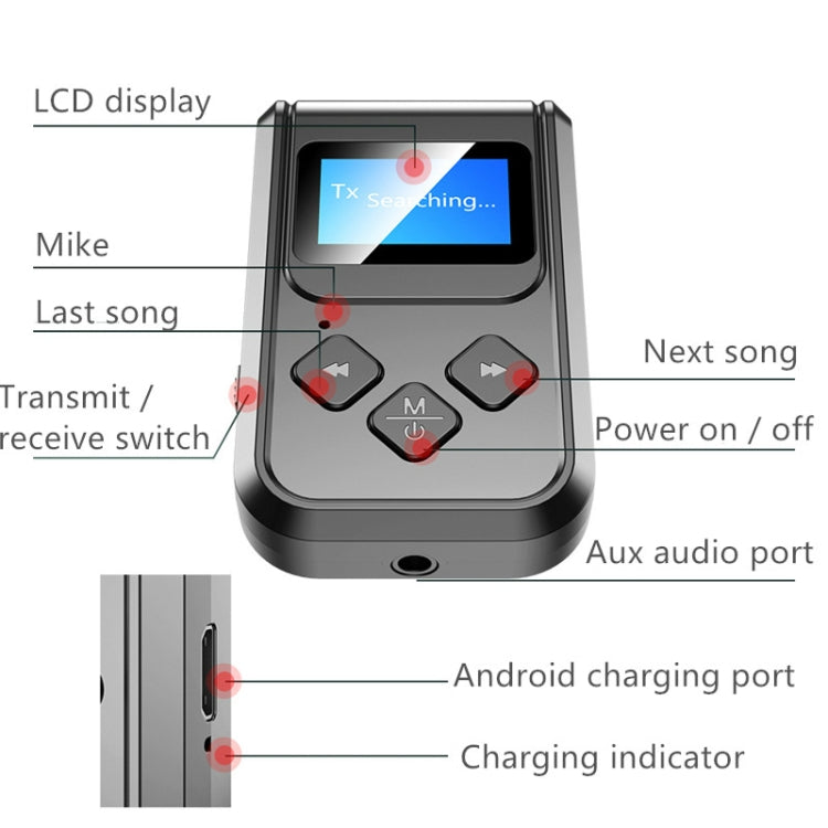 Trasmettitore Ricevitore Bluetooth 5.0 T15 2 in 1