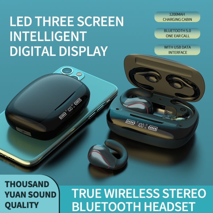 T20 TWS Bluetooth 5.0 Touch Auricolare Bluetooth senza fili con display a tre LED della batteria e scatola di ricarica, chiamata di supporto e assistente vocale
