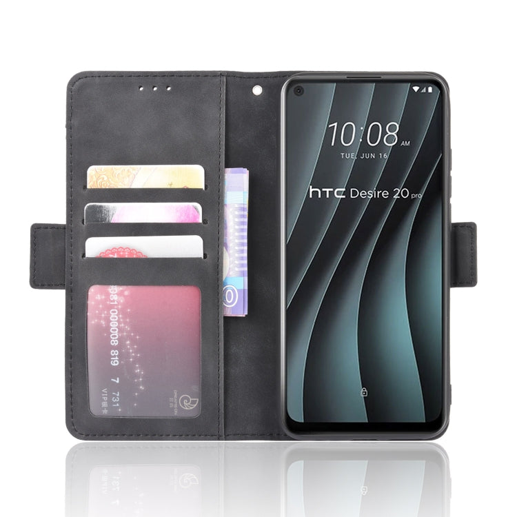Per HTC Desire 20 Pro Custodia in pelle con motivo a portafoglio stile pelle di vitello ， con slot per schede separato, For HTC Desire 20 Pro