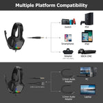 ONIKUMA K20 PS4 Cuffie da gioco stereo con microfono/luce LED per XBox One/tablet portatile