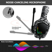 ONIKUMA K20 PS4 Surround Sound Bass PC Gamer Cuffie con microfono, luce RGB