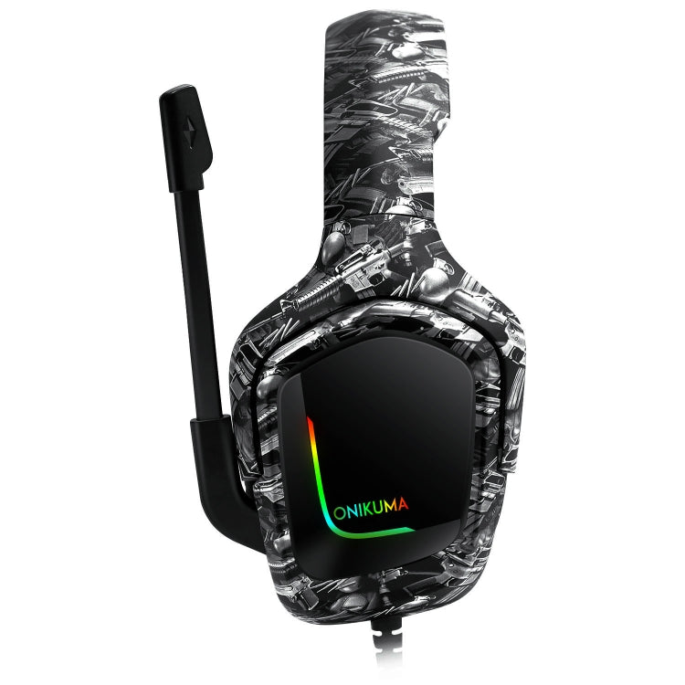 ONIKUMA K20 PS4 Surround Sound Bass PC Gamer Cuffie con microfono, luce RGB