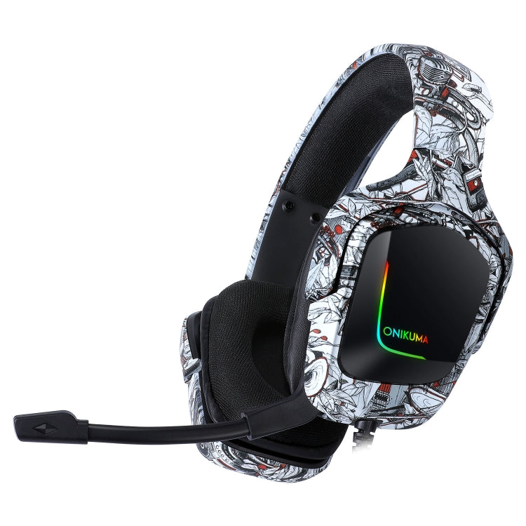 ONIKUMA K20 PS4 Surround Sound Bass PC Gamer Cuffie con microfono, luce RGB
