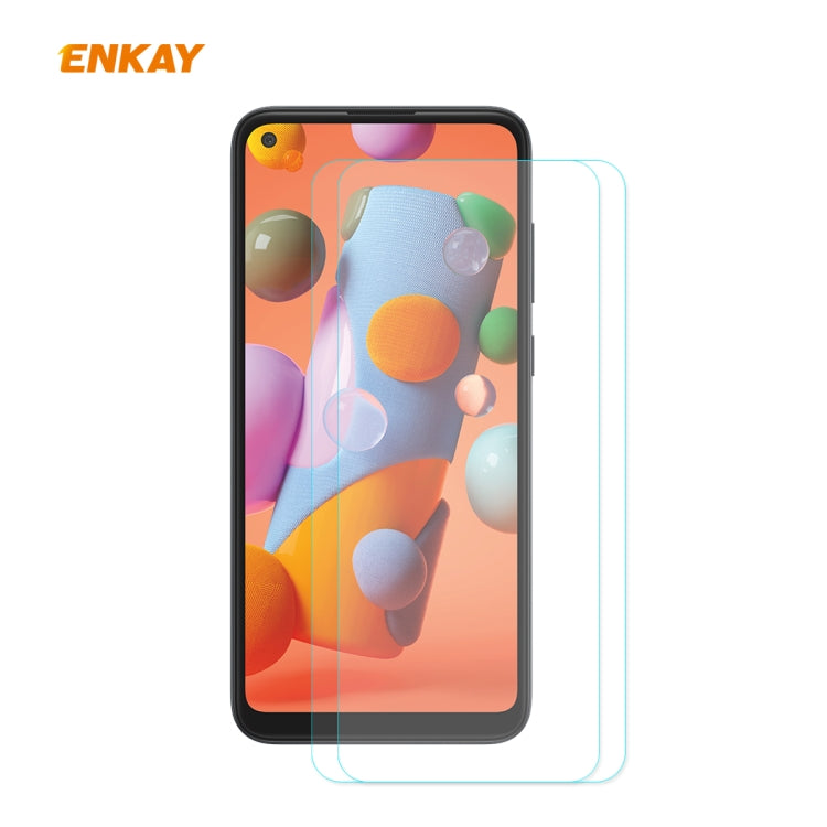 2 PZ ENKAY Hat-Prince 0.26mm 9H 2.5D Pellicola in vetro temperato con bordo curvo, For Samsung Galaxy A01, For Samsung Galaxy A10s, For Samsung Galaxy A11 / Galaxy M11, For Samsung Galaxy A21, For Samsung Galaxy A21s, For Samsung Galaxy A31            ...