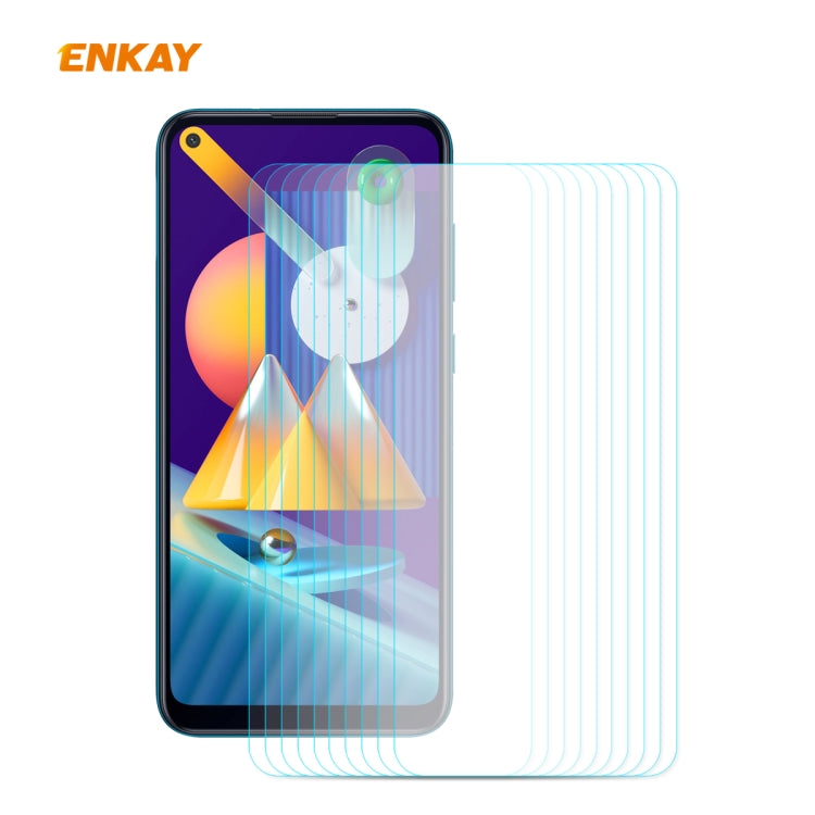 10 PZ ENKAY Hat-Prince 0.26mm 9H 2.5D Pellicola in vetro temperato con bordo curvo, For Samsung Galaxy A01, For Samsung Galaxy A10s, For Samsung Galaxy A11 / Galaxy M11, For Samsung Galaxy A21, For Samsung Galaxy A21s, For Samsung Galaxy A31           ...