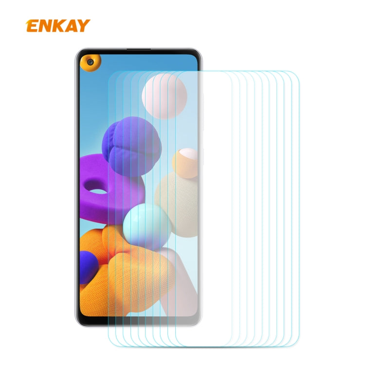 10 PZ ENKAY Hat-Prince 0.26mm 9H 2.5D Pellicola in vetro temperato con bordo curvo, For Samsung Galaxy A01, For Samsung Galaxy A10s, For Samsung Galaxy A11 / Galaxy M11, For Samsung Galaxy A21, For Samsung Galaxy A21s, For Samsung Galaxy A31           ...