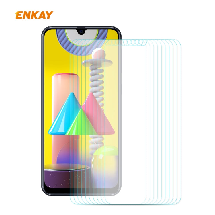 10 PZ ENKAY Hat-Prince 0.26mm 9H 2.5D Pellicola in vetro temperato con bordo curvo, For Samsung Galaxy A01, For Samsung Galaxy A10s, For Samsung Galaxy A11 / Galaxy M11, For Samsung Galaxy A21, For Samsung Galaxy A21s, For Samsung Galaxy A31           ...