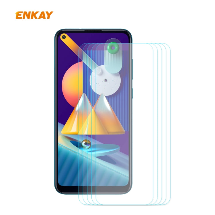 5PCS ENKAY Hat-Prince 0.26mm 9H 2.5D Pellicola in vetro temperato con bordo curvo, For Samsung Galaxy A01, For Samsung Galaxy A10s, For Samsung Galaxy A11 / M11, For Samsung Galaxy A21, For Samsung Galaxy A21s, For Samsung Galaxy M31 / M21             ...