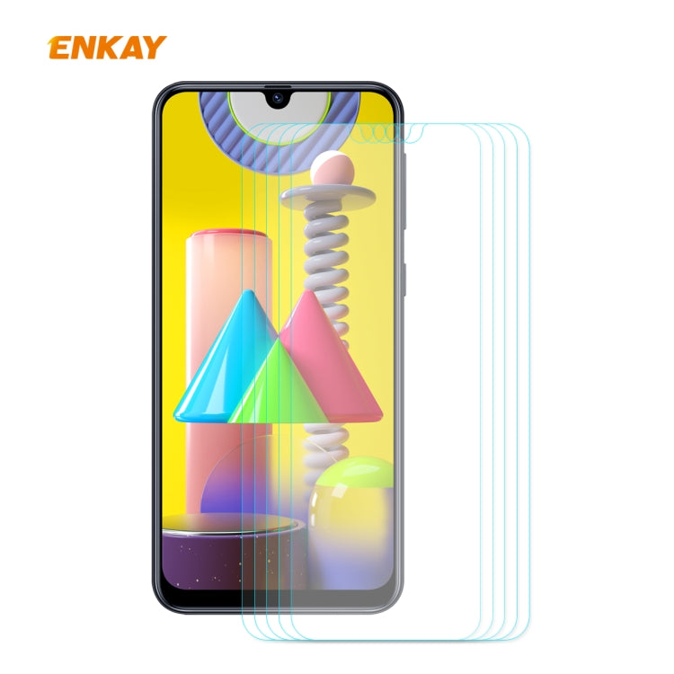 5PCS ENKAY Hat-Prince 0.26mm 9H 2.5D Pellicola in vetro temperato con bordo curvo, For Samsung Galaxy A01, For Samsung Galaxy A10s, For Samsung Galaxy A11 / M11, For Samsung Galaxy A21, For Samsung Galaxy A21s, For Samsung Galaxy M31 / M21             ...