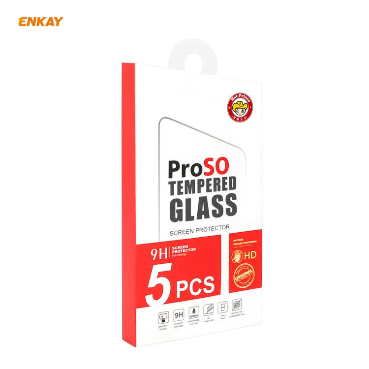 5 PZ ENKAY Hat-Prince Full Glue 0.26mm 9H 2.5D Pellicola a copertura totale in vetro temperato, For Galaxy A01 5 PCS, For Samsung Galaxy A31, For Samsung Galaxy A41, For Samsung Galaxy M31 / M21, For Galaxy A11 / M11 5 PCS, For Galaxy A21s 5pcs