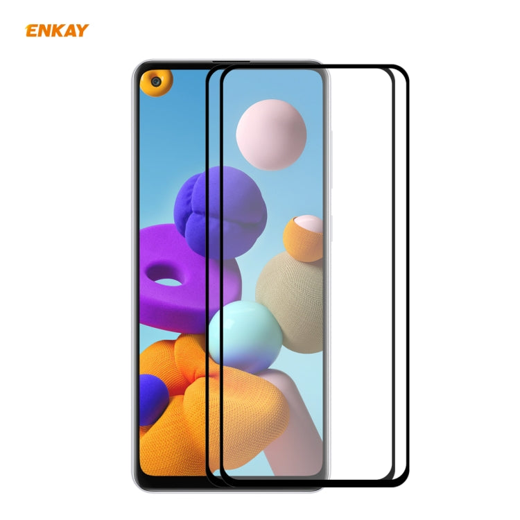 2 PZ ENKAY Hat-Prince Full Glue 0.26mm 9H 2.5D Pellicola a copertura totale in vetro temperato, For Galaxy A01 2 PCS, For Samsung Galaxy A41, For  Galaxy A11 / M11 2 PCS, For Samsung Galaxy M31 / M21, For Galaxy A21s 2pcs, For Galaxy A31 2 PCS