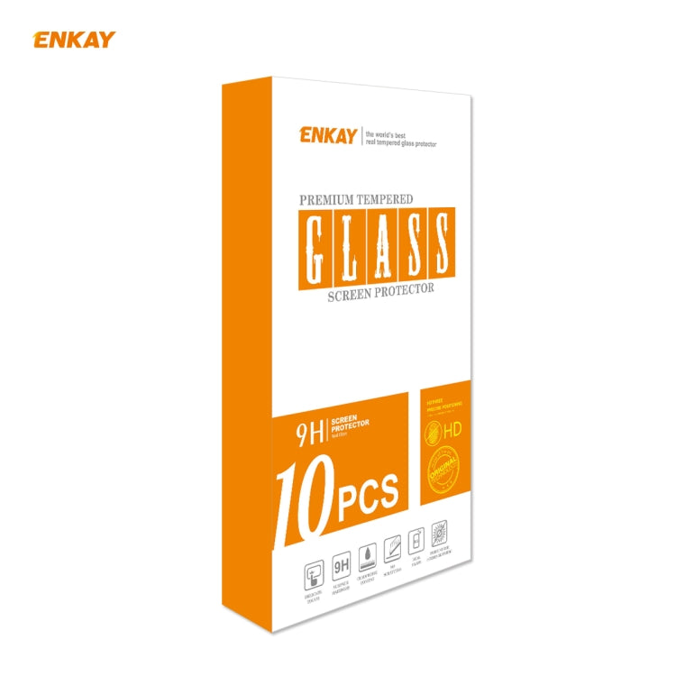 10 PZ ENKAY Hat-Prince Full Glue 0.26mm 9H 2.5D Pellicola a copertura totale in vetro temperato, For Galaxy A01 10 PCS, For Samsung Galaxy M31 / M21, For Galaxy A11 / M11 10 PCS, For Galaxy A21s 10pcs, For Galaxy A31 10 PCS, For Galaxy A41 10 PCS