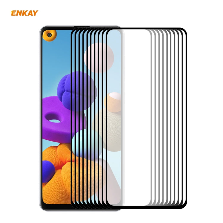 10 PZ ENKAY Hat-Prince Full Glue 0.26mm 9H 2.5D Pellicola a copertura totale in vetro temperato, For Galaxy A01 10 PCS, For Samsung Galaxy M31 / M21, For Galaxy A11 / M11 10 PCS, For Galaxy A21s 10pcs, For Galaxy A31 10 PCS, For Galaxy A41 10 PCS