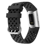 Per Fitbit Charge 3/4 Cinturino di ricambio per cinturino in silicone quadrato cavo, Black, Pink, White, Red, Dark Blue, Purple