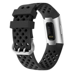 Per Fitbit Charge 3/4 Cinturino di ricambio per cinturino in silicone quadrato cavo, Black, Pink, White, Red, Dark Blue, Purple