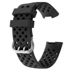 Per Fitbit Charge 3/4 Cinturino di ricambio per cinturino in silicone quadrato cavo, Black, Pink, White, Red, Dark Blue, Purple