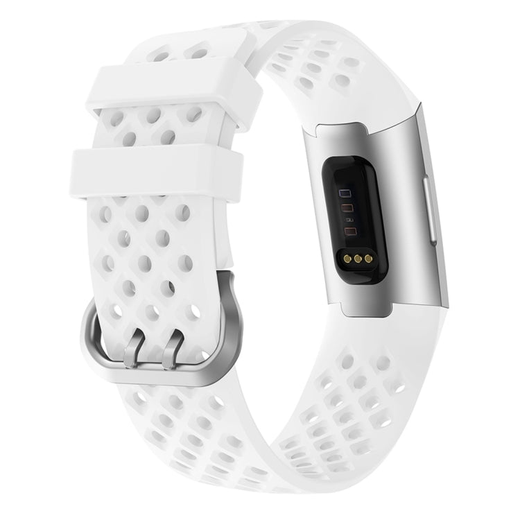 Per Fitbit Charge 3/4 Cinturino di ricambio per cinturino in silicone quadrato cavo, Black, Pink, White, Red, Dark Blue, Purple