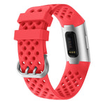 Per Fitbit Charge 3/4 Cinturino di ricambio per cinturino in silicone quadrato cavo, Black, Pink, White, Red, Dark Blue, Purple