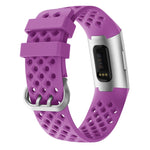 Per Fitbit Charge 3/4 Cinturino di ricambio per cinturino in silicone quadrato cavo, Black, Pink, White, Red, Dark Blue, Purple
