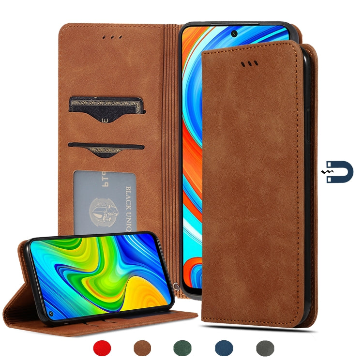 Custodia in pelle a vibrazione orizzontale magnetica per affari Retro Skin Feel, For Xiaomi Poco M2 Pro, For Xiaomi Mi CC9 Pro / Note 10
