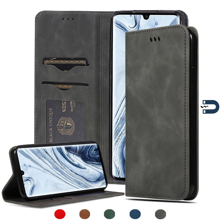 Custodia in pelle a vibrazione orizzontale magnetica per affari Retro Skin Feel, For Xiaomi Poco M2 Pro, For Xiaomi Mi CC9 Pro / Note 10