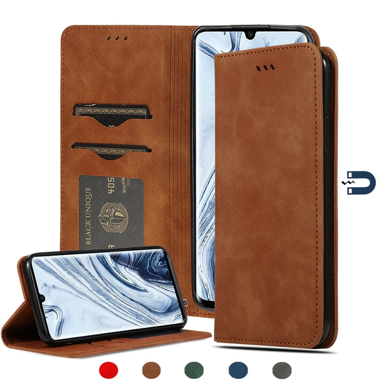 Custodia in pelle a vibrazione orizzontale magnetica per affari Retro Skin Feel, For Xiaomi Poco M2 Pro, For Xiaomi Mi CC9 Pro / Note 10