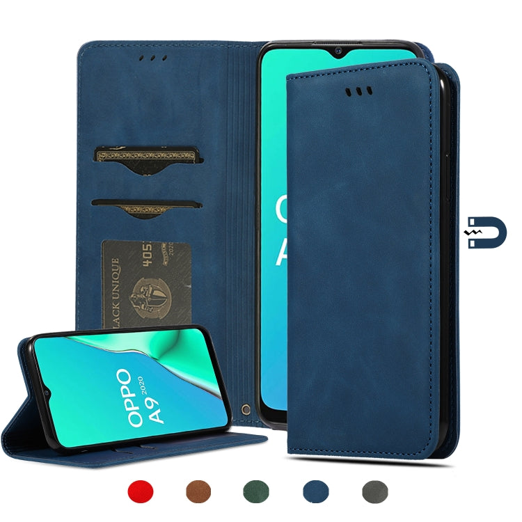 Custodia in pelle a vibrazione orizzontale magnetica per affari Retro Skin Feel, For OPPO A9 2020 & A5 2020 & A11X, For OPPO Reno 2Z & Reno 2F