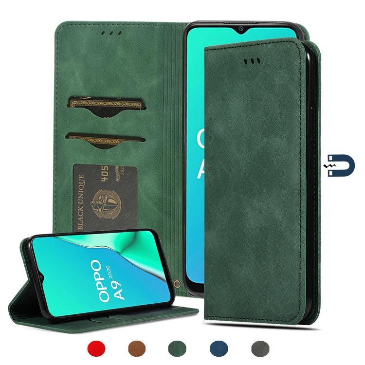 Custodia in pelle a vibrazione orizzontale magnetica per affari Retro Skin Feel, For OPPO A9 2020 & A5 2020 & A11X, For OPPO Reno 2Z & Reno 2F