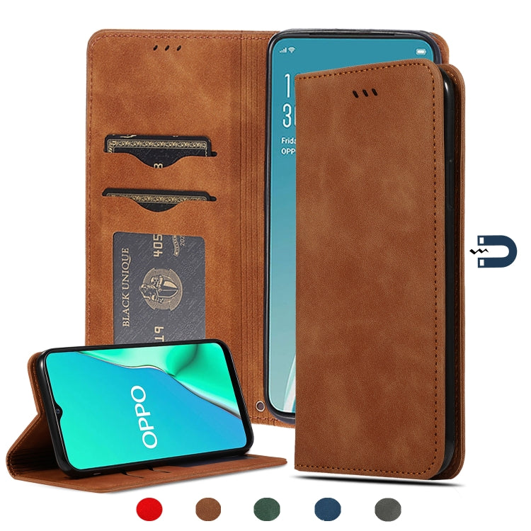 Custodia in pelle a vibrazione orizzontale magnetica per affari Retro Skin Feel, For OPPO A9 2020 & A5 2020 & A11X, For OPPO Reno 2Z & Reno 2F