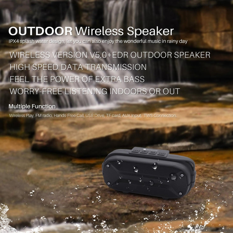 NewRixing NR3023 Altoparlante Bluetooth wireless stereo portatile, microfono integrato, supporto TF Card / FM